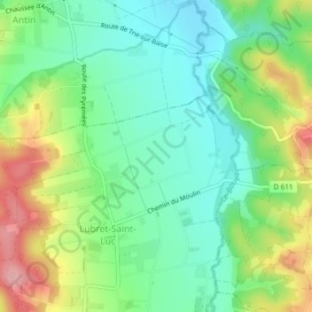 Mapa topográfico Roles, altitude, relevo
