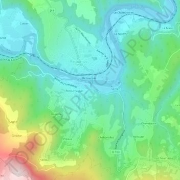 Mapa topográfico Les Ribes, altitude, relevo