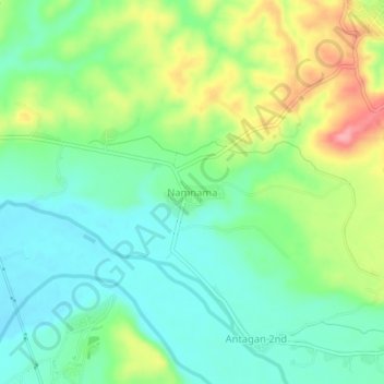 Mapa topográfico Namnama, altitude, relevo