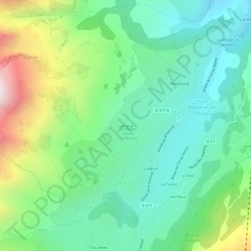 Mapa topográfico Lachaup, altitude, relevo