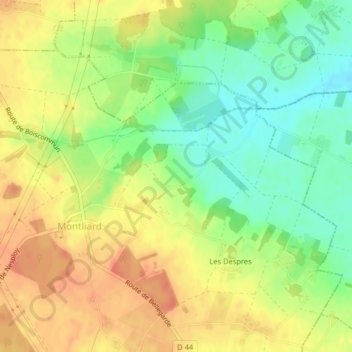 Mapa topográfico Saint-Père, altitude, relevo