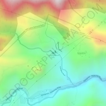Mapa topográfico PulangBato Falls, altitude, relevo
