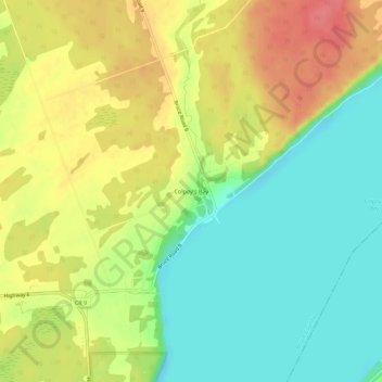 Mapa topográfico Colpoy's Bay, altitude, relevo