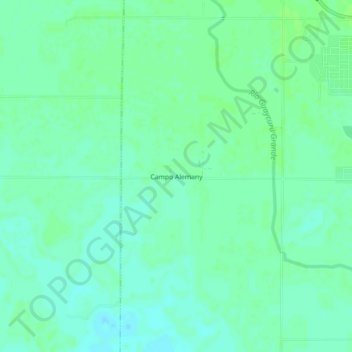 Mapa topográfico Campo Alemany, altitude, relevo