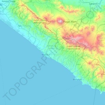 Mapa topográfico Seginim, altitude, relevo