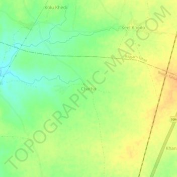 Mapa topográfico Chatha, altitude, relevo