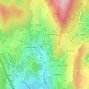 Mapa topográfico Château, altitude, relevo