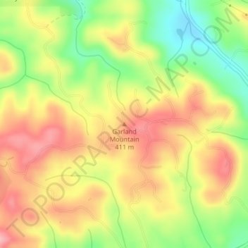 Mapa topográfico Garland Mountain, altitude, relevo
