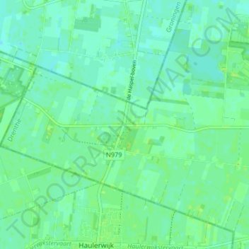 Mapa topográfico Een-West, altitude, relevo