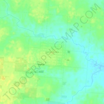 Mapa topográfico Santa Anita, altitude, relevo