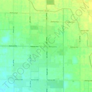 Mapa topográfico Orosi, altitude, relevo