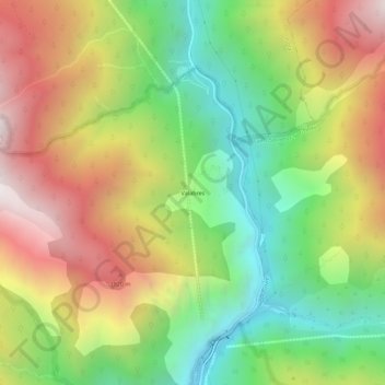 Mapa topográfico Valabres, altitude, relevo