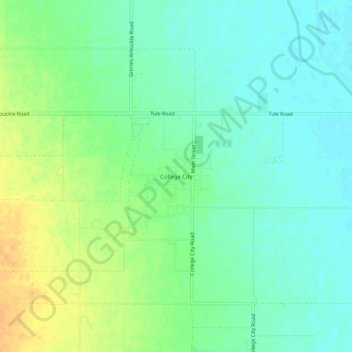Mapa topográfico College City, altitude, relevo