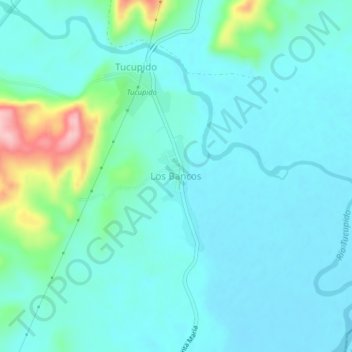Mapa topográfico Los Bancos, altitude, relevo