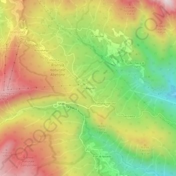 Mapa topográfico Le Regine, altitude, relevo
