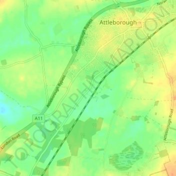 Mapa topográfico Haverscroft Street, altitude, relevo