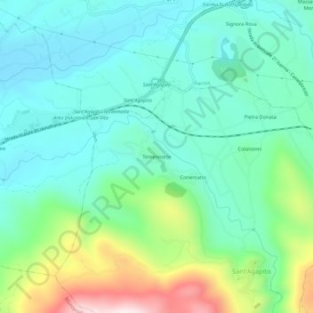 Mapa topográfico Temennotte, altitude, relevo