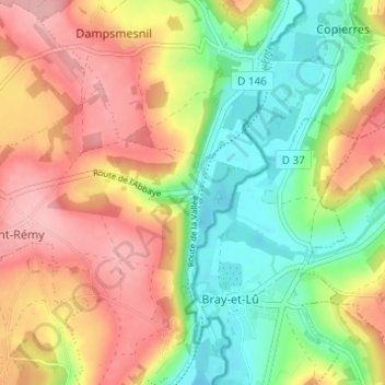 Mapa topográfico Saint-Rémy, altitude, relevo