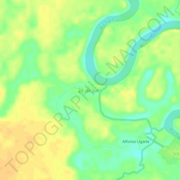Mapa topográfico 28 de Julio, altitude, relevo