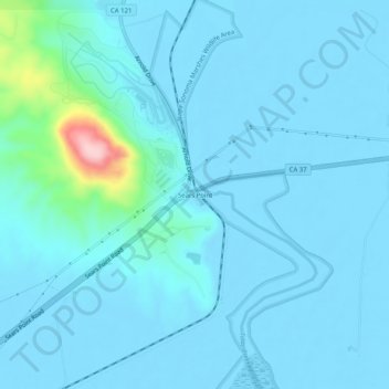Mapa topográfico Sears Point, altitude, relevo