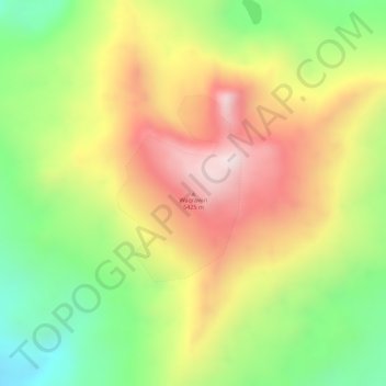 Mapa topográfico Waqrawiri, altitude, relevo