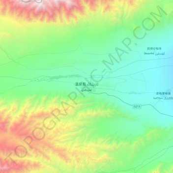 Mapa topográfico Wenquan, altitude, relevo