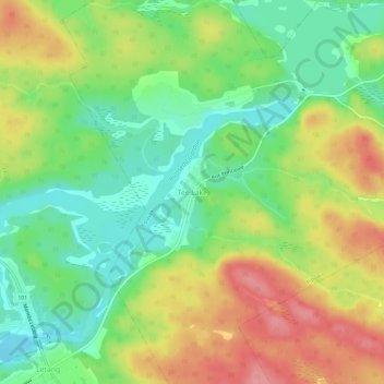 Mapa topográfico Tee Lake, altitude, relevo