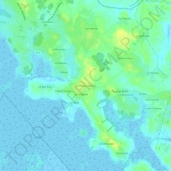 Mapa topográfico La Maison Neuve, altitude, relevo