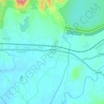 Mapa topográfico Chowk, altitude, relevo