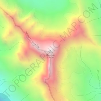 Mapa topográfico Ghost Mountain, altitude, relevo
