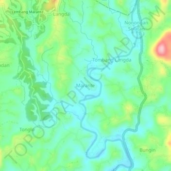 Mapa topográfico Marante, altitude, relevo
