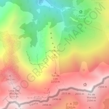 Mapa topográfico 2012, altitude, relevo