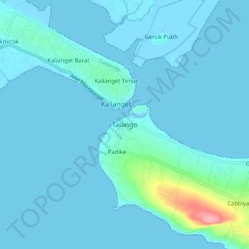 Mapa topográfico Talango, altitude, relevo