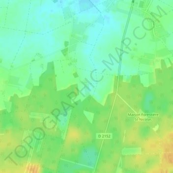 Mapa topográfico La Rive du Bois, altitude, relevo