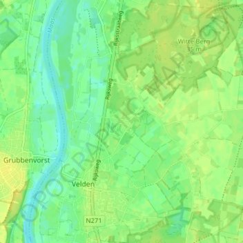 Mapa topográfico Hasselderheide, altitude, relevo
