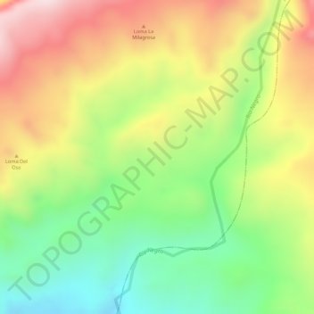 Mapa topográfico La Soledad, altitude, relevo