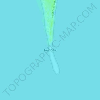 Mapa topográfico Point Pelee, altitude, relevo
