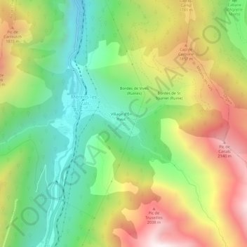 Mapa topográfico Vives, altitude, relevo