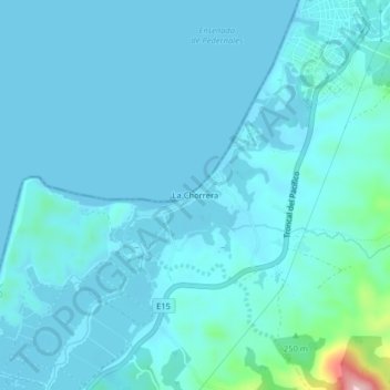 Mapa topográfico La Chorrera, altitude, relevo