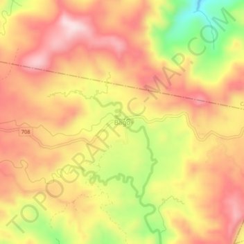 Mapa topográfico Bago, altitude, relevo