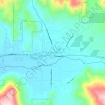 Mapa topográfico Pala, altitude, relevo