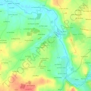Mapa topográfico Villarcel, altitude, relevo