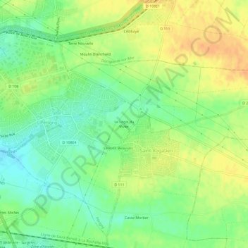 Mapa topográfico Le Logis du Vivier, altitude, relevo