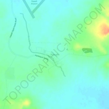 Mapa topográfico Yowah, altitude, relevo