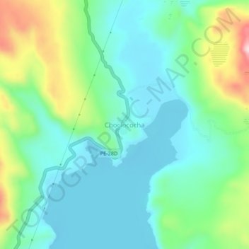 Mapa topográfico Choclococha, altitude, relevo