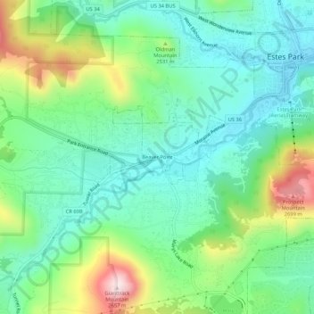 Mapa topográfico Beaver Point, altitude, relevo