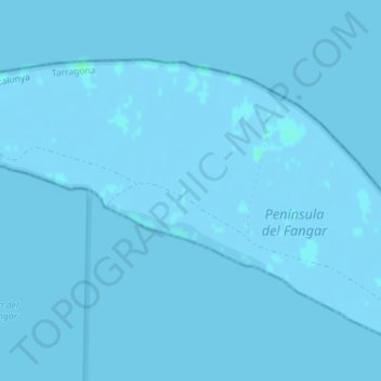 Mapa topográfico Punta del Fangar, altitude, relevo