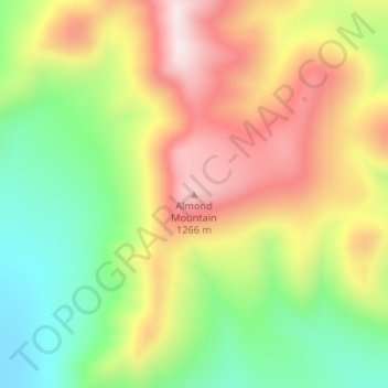 Mapa topográfico Almond Mountain, altitude, relevo