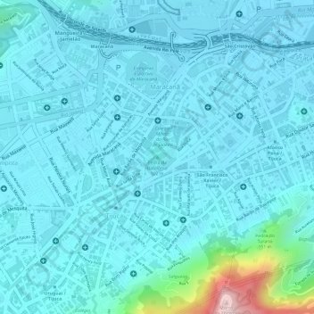 Mapa topográfico Pedra da Babilônia, altitude, relevo