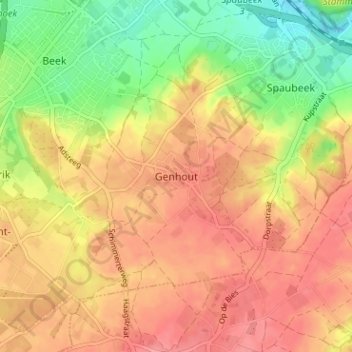 Mapa topográfico Genhout, altitude, relevo